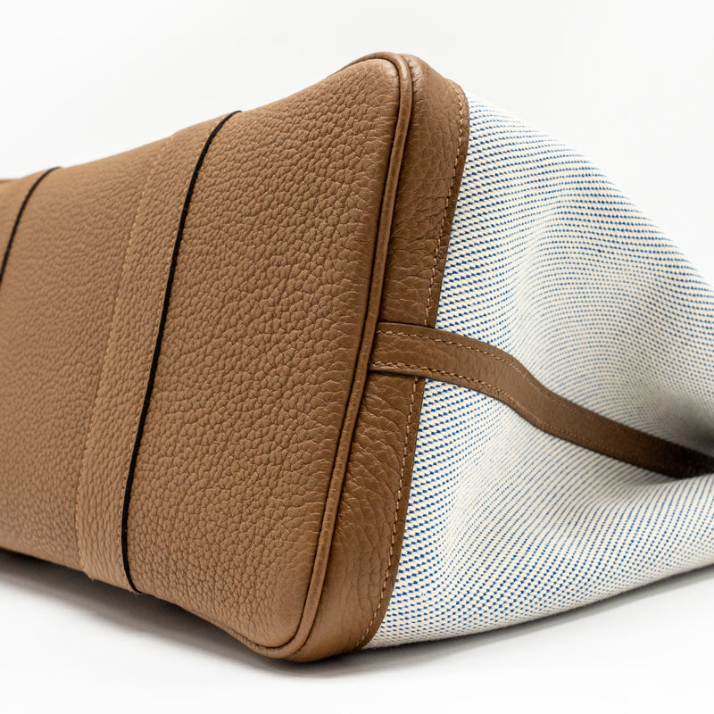 Hermes Garden Party 36 Negonda/Canvas Ecru/Alezan/Blue Bill SHW Stamp Z