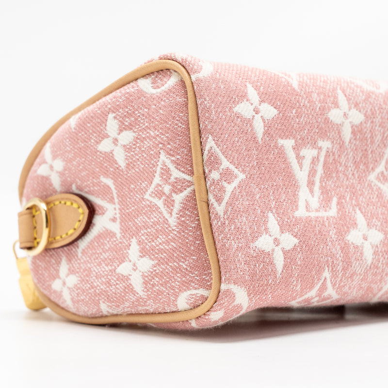 Louis Vuitton Nano Speedy Monogram Denim Pink GHW