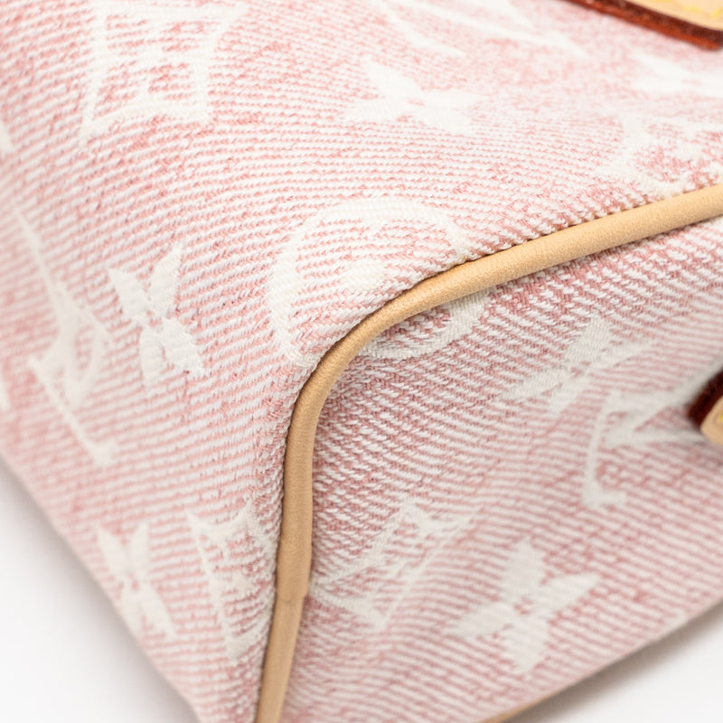 Louis Vuitton Nano Speedy Monogram Denim Pink GHW