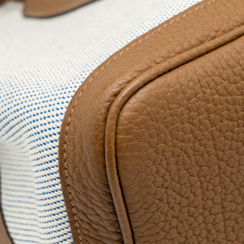Hermes Garden Party 36 Negonda/Canvas Ecru/Alezan/Blue Bill SHW Stamp Z