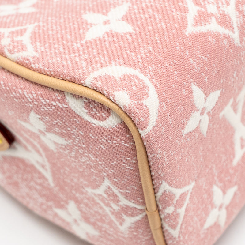 Louis Vuitton Nano Speedy Monogram Denim Pink GHW