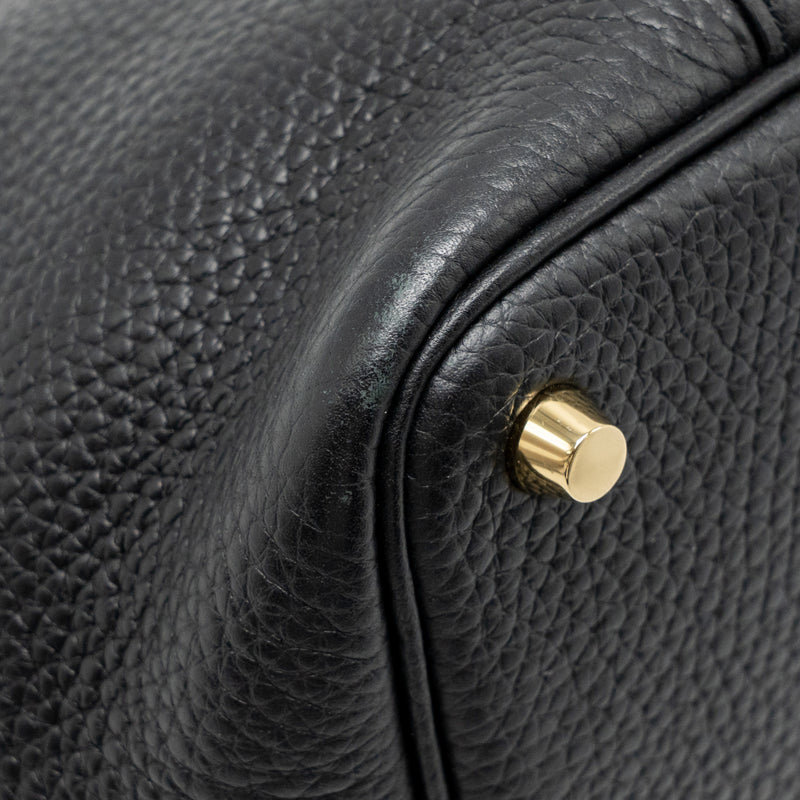 HERMES Picotin 18 Lock Bag Clemence Black GHW Stamp C