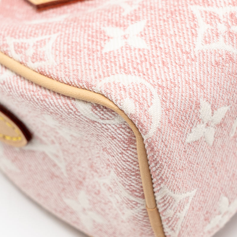 Louis Vuitton Nano Speedy Monogram Denim Pink GHW