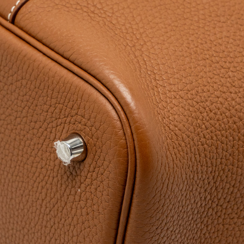 Hermes Picotin 22 Lock Bag Clemence Gold SHW Stamp C
