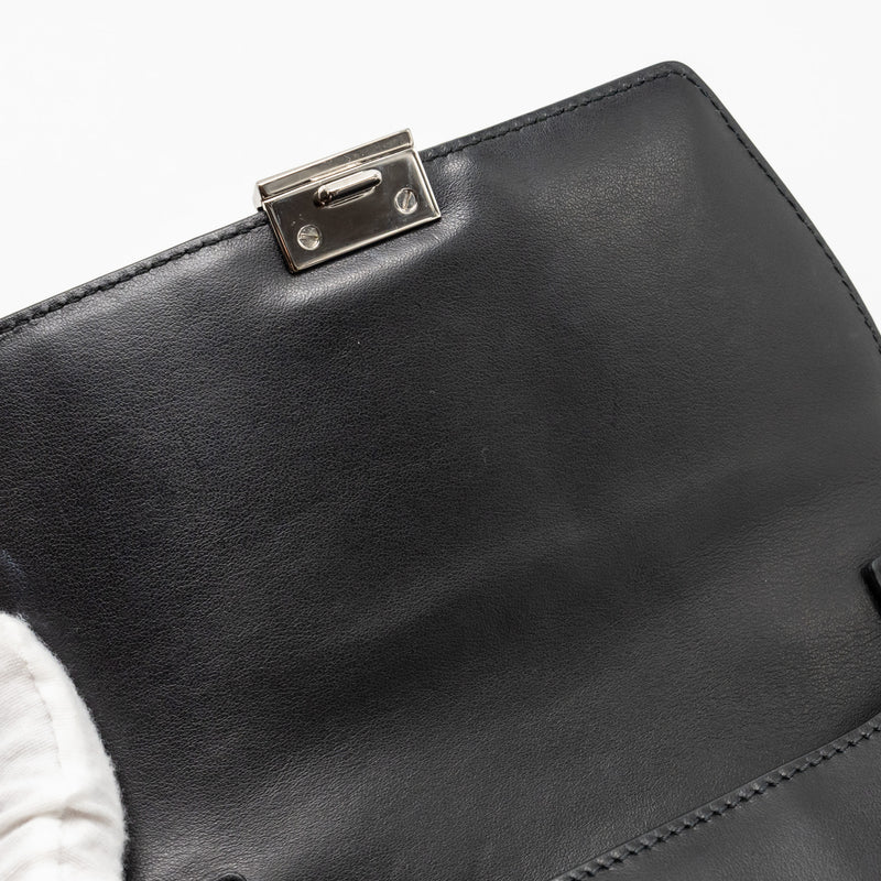 Prada Electra City Flap Bag Calfskin Black/Red SHW
