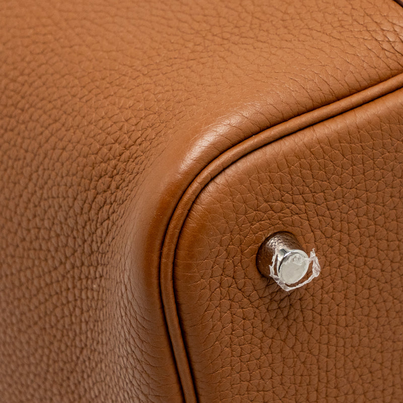 Hermes Picotin 22 Lock Bag Clemence Gold SHW Stamp C