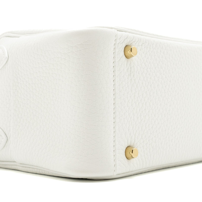 Hermes mini lindy clemence new white GHW stamp B