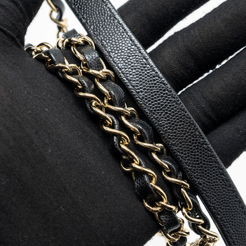 Chanel Large Coco Handle Caviar Black LGHW (Microchip)