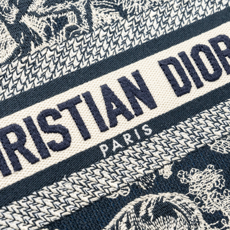 Dior Small Book Tote Blue Toile De Jouy Embroidery