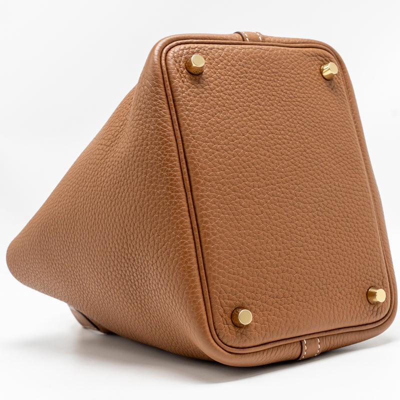 Hermes Picotin 18 Lock Bag Clemence Gold GHW Stamp Y