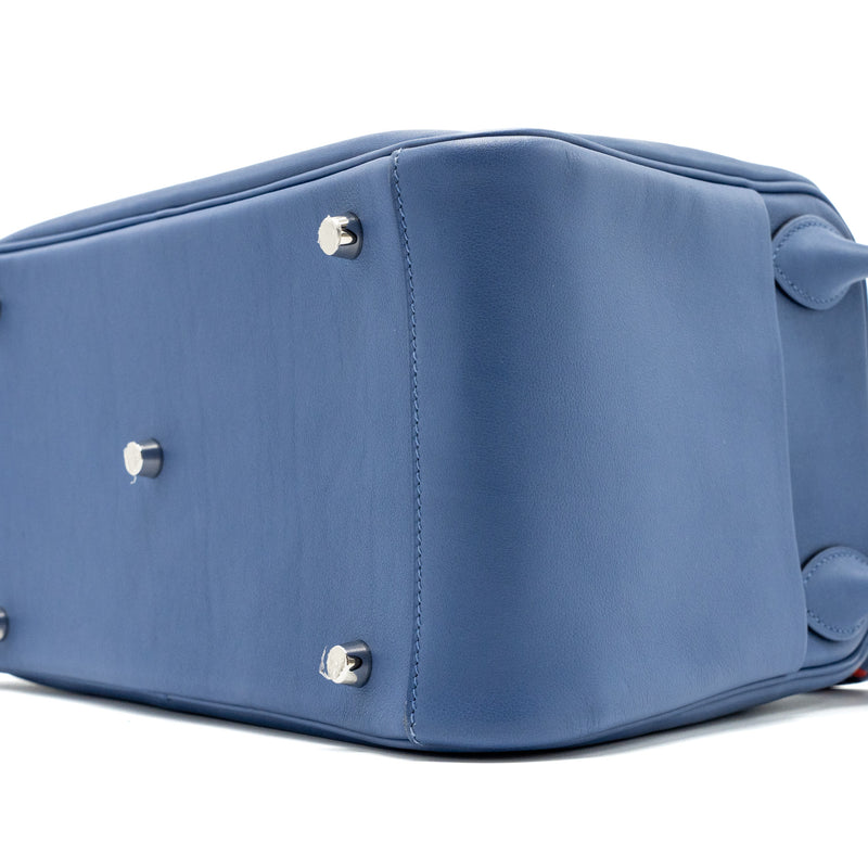Hermes Lindy 30 Swift Blue Brighton Multicolour Strap SHW Stamp C
