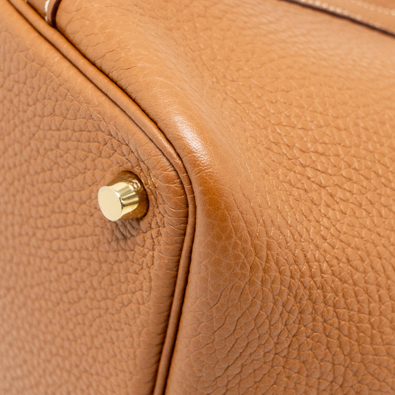 Hermes Picotin 18 Lock Bag Clemence Gold GHW Stamp Y