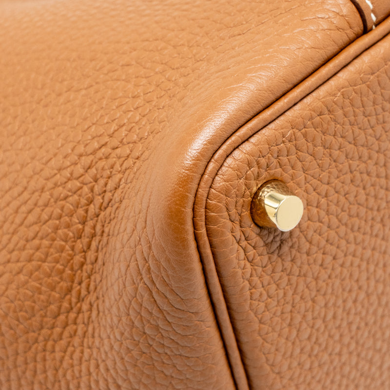 Hermes Picotin 18 Lock Bag Clemence Gold GHW Stamp Y