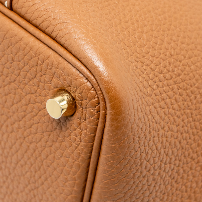 Hermes Picotin 18 Lock Bag Clemence Gold GHW Stamp Y