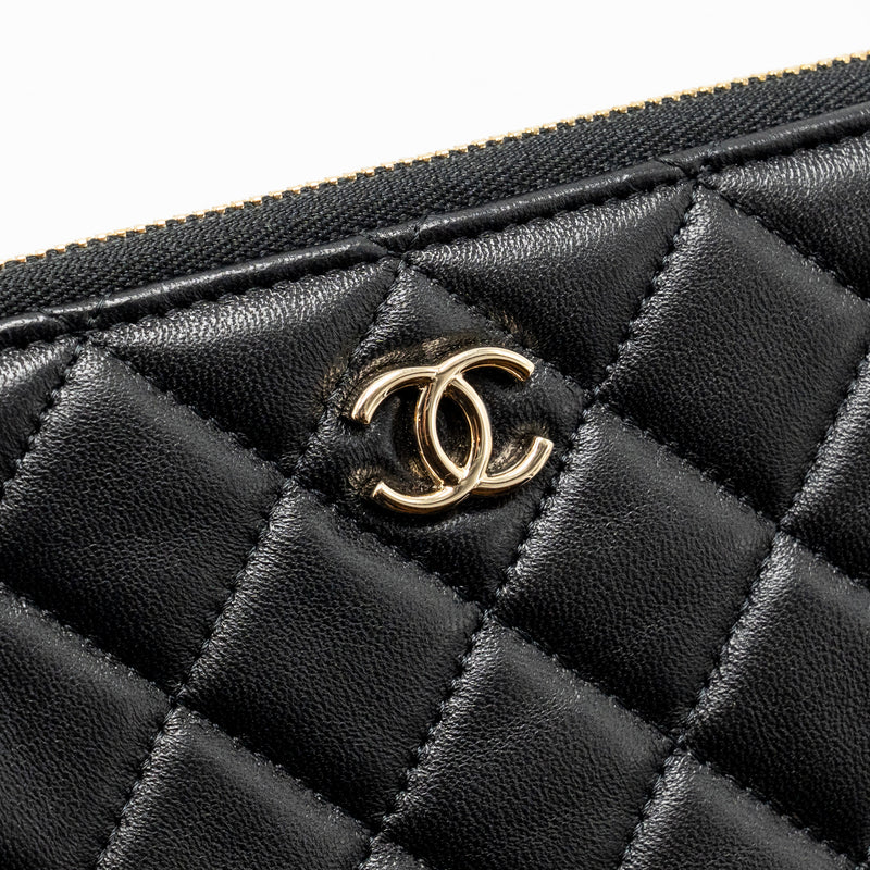 Chanel Clutch with Crystal/Pearl Charms Lambskin Black LGHW