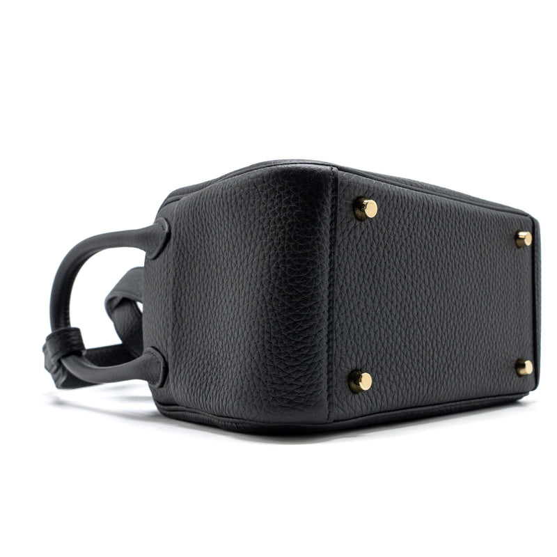 Hermes Mini Lindy Clemence Black GHW Stamp B