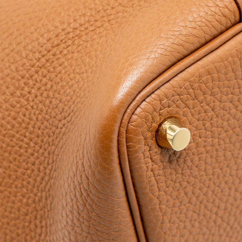 Hermes Picotin 18 Lock Bag Clemence Gold GHW Stamp Y