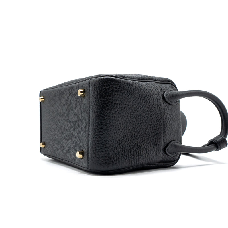 Hermes Mini Lindy Clemence Black GHW Stamp B
