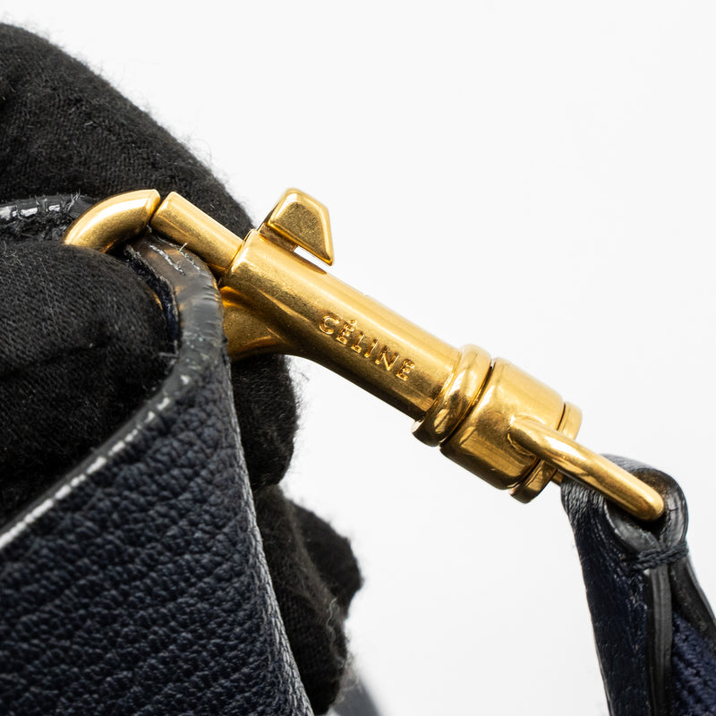 Celine Sangle Bucket Bag Calfskin Navy GHW