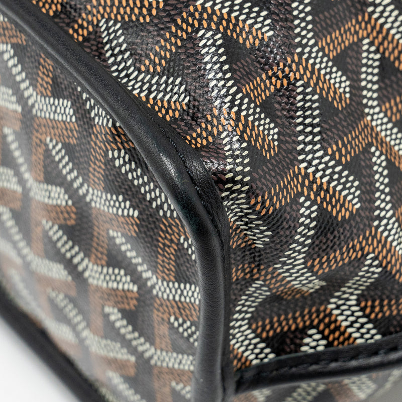 Goyard mini Anjou tote goyardline canvas/ calfskin black SHW