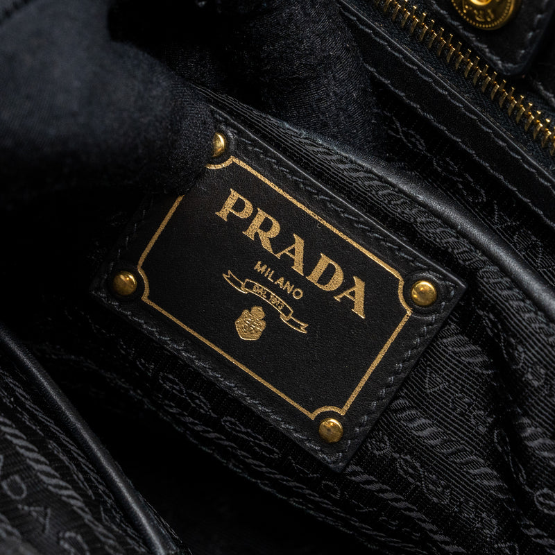 Prada tote bag nylon / leather black GHW