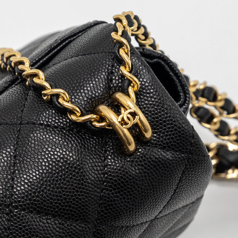 Chanel 22K coco first flap bag caviar black GHW (microchip)