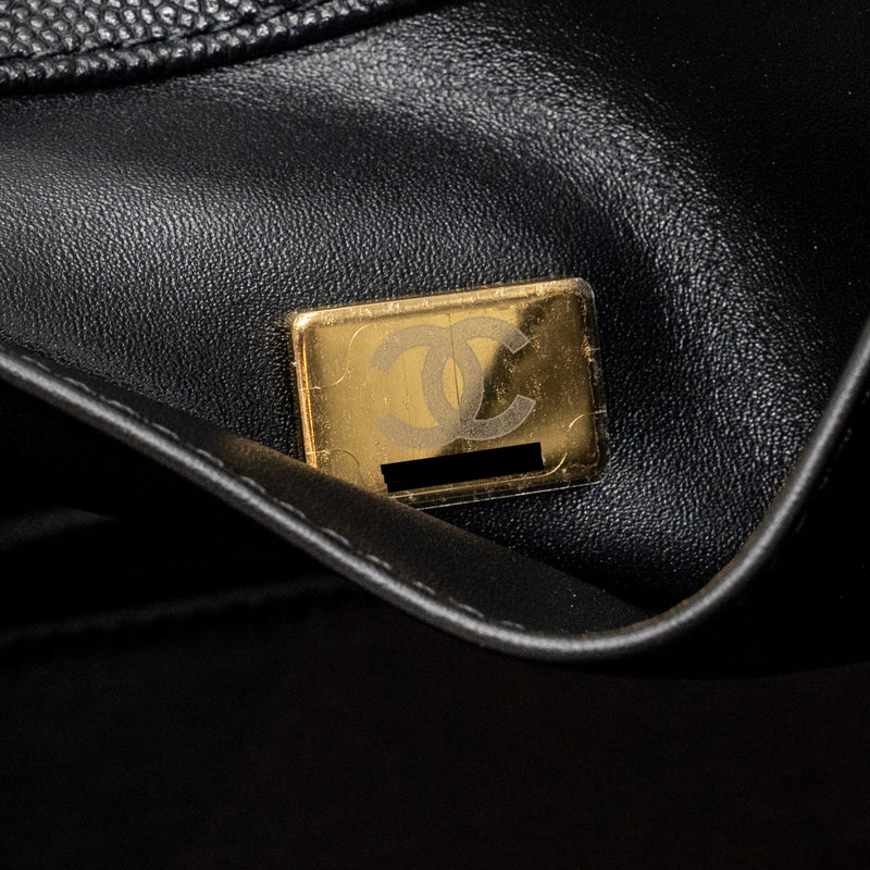 Chanel 22K coco first flap bag caviar black GHW (microchip)