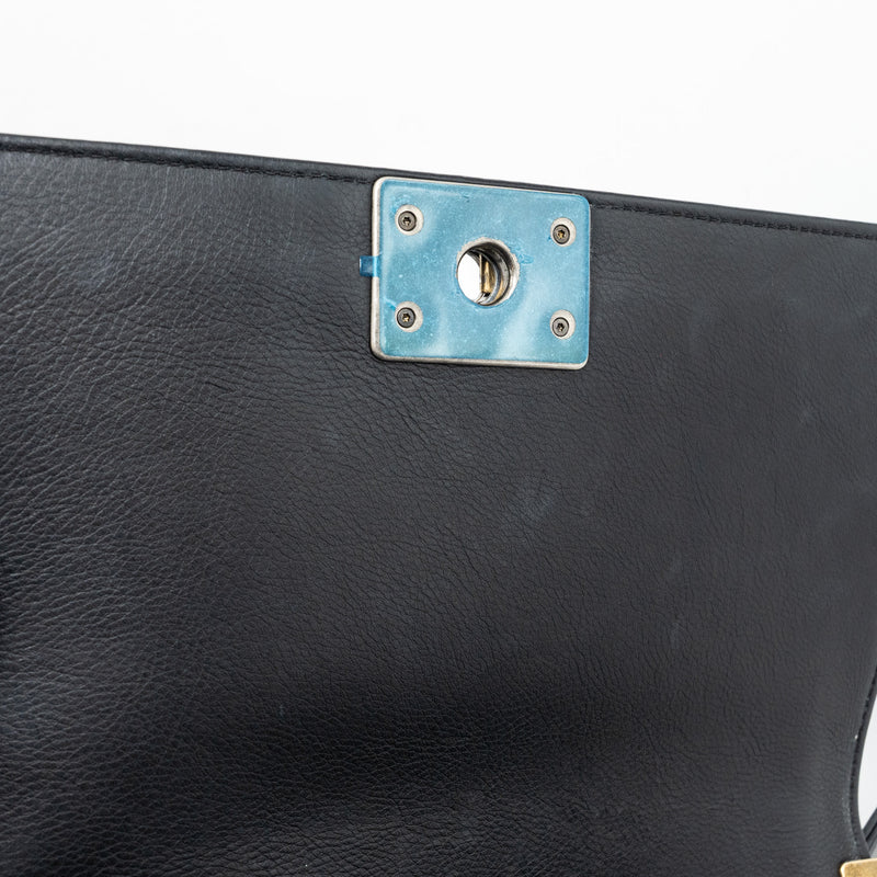 Chanel medium boy bag calfskin black multicolour hardware