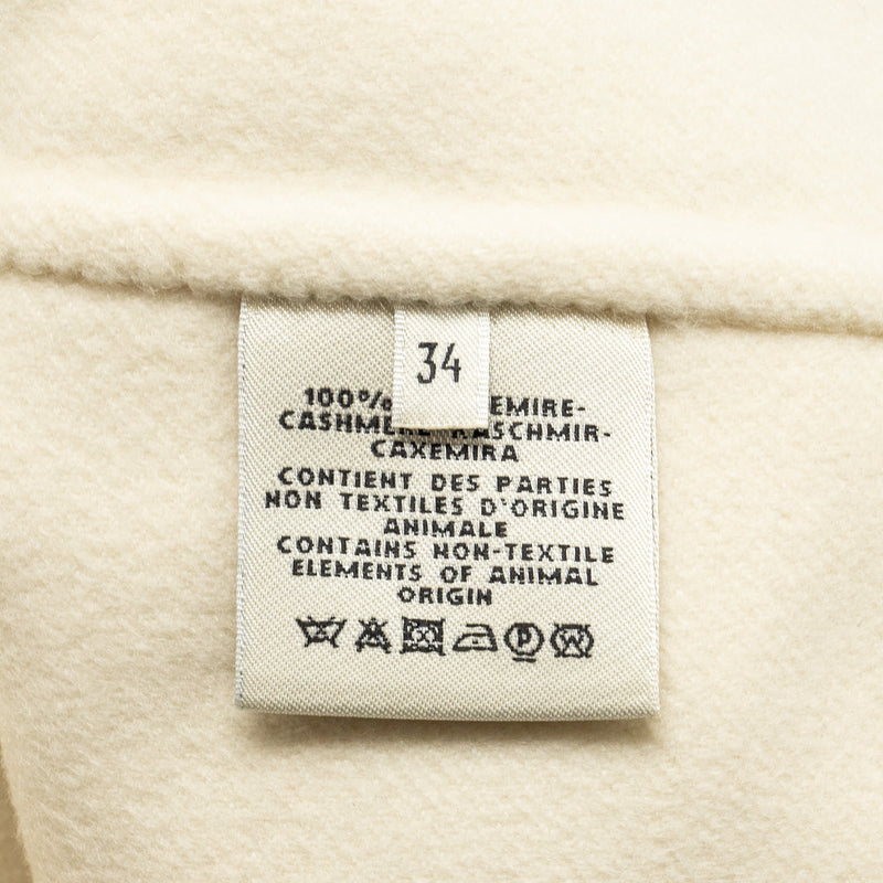 HERMES Size 34 Cashmere Coat White