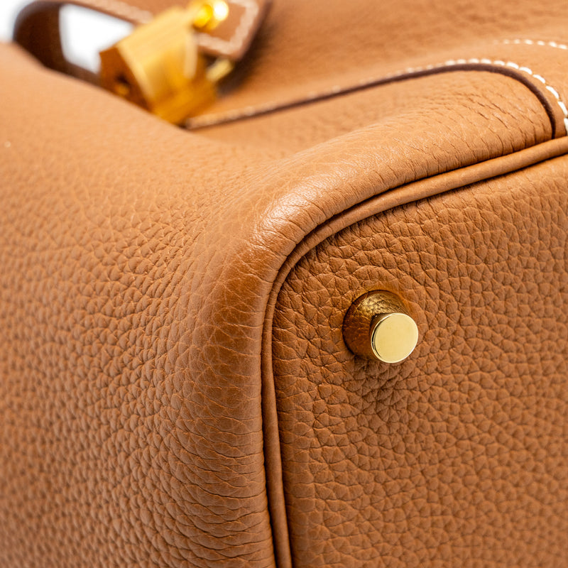 Hermes Picotin 18 Lock Bag Taurillon Maurice Gold GHW Stamp D