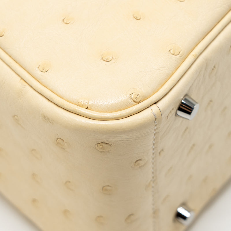 Hermes Mini Lindy Ostrich Nata SHW Stamp Z
