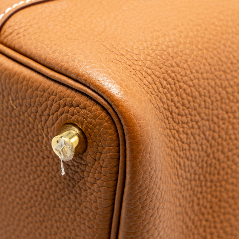 Hermes Picotin 18 Lock Bag Taurillon Maurice Gold GHW Stamp D