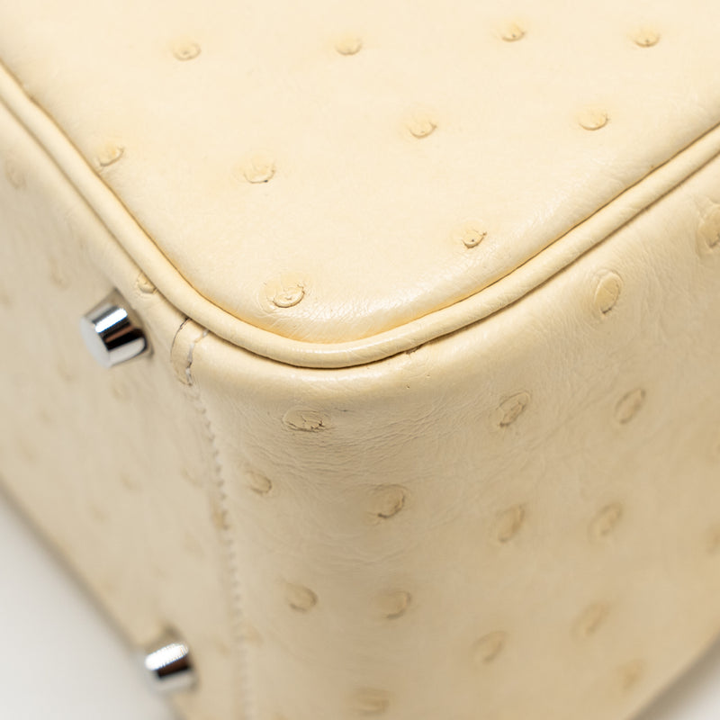 Hermes Mini Lindy Ostrich Nata SHW Stamp Z