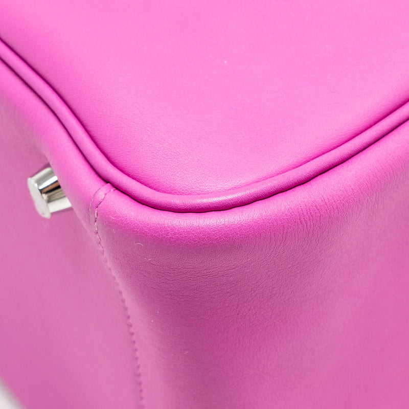 Hermes Lindy 30 Swift/Epsom with Multicoloured Weaving Strap Rose Pourpre SHW Stamp C