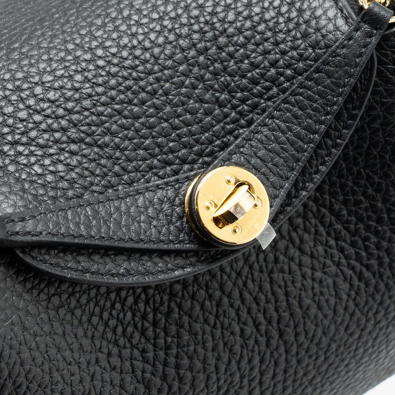 Hermes Mini Lindy Clemence Black GHW Stamp B