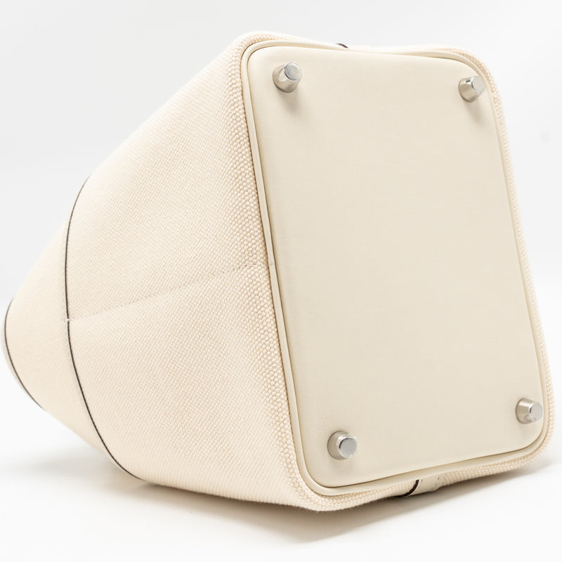 Hermes Cargo Picotin 18 Lock Bag Canvas/Swift Ecru/Nata SHW Stamp Z