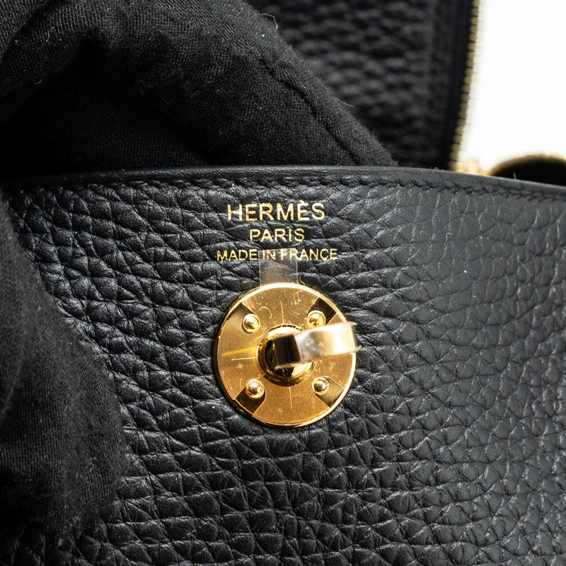 Hermes Mini Lindy Clemence Black GHW Stamp B