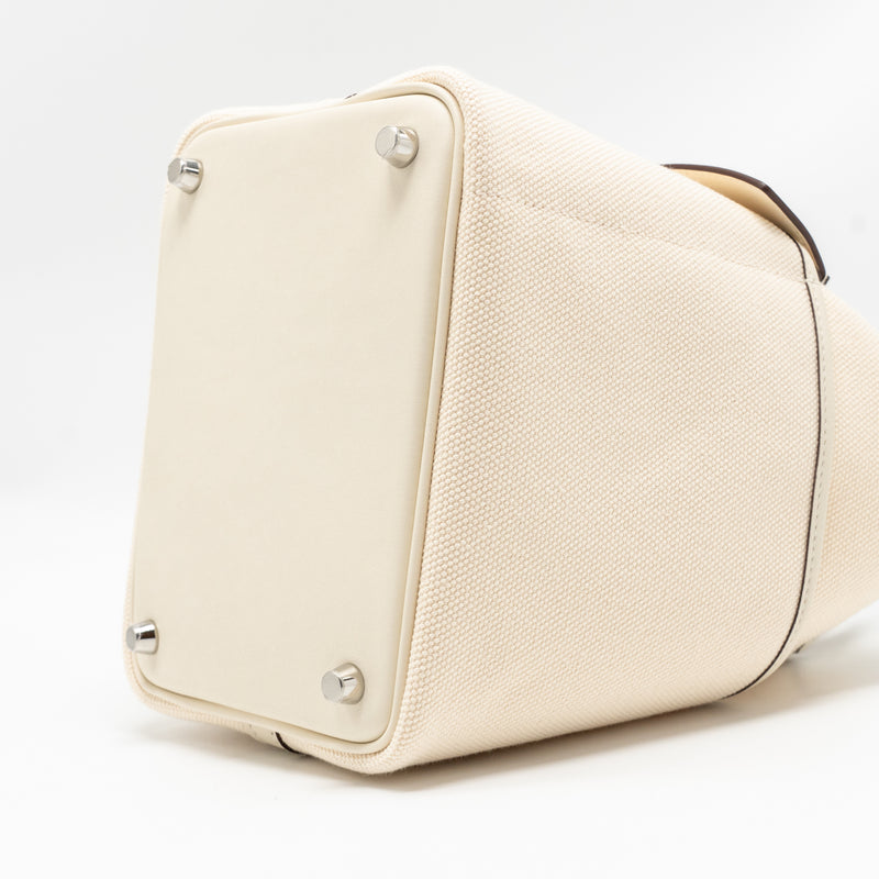 Hermes Cargo Picotin 18 Lock Bag Canvas/Swift Ecru/Nata SHW Stamp Z