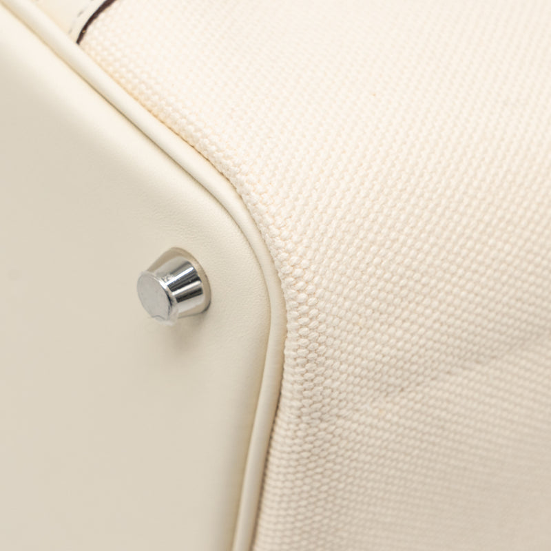 Hermes Cargo Picotin 18 Lock Bag Canvas/Swift Ecru/Nata SHW Stamp Z