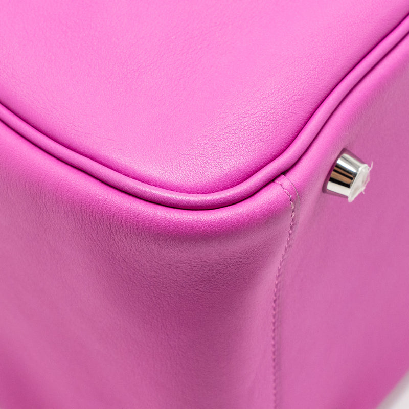 Hermes Lindy 30 Swift/Epsom with Multicoloured Weaving Strap Rose Pourpre SHW Stamp C