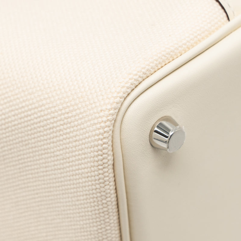 Hermes Cargo Picotin 18 Lock Bag Canvas/Swift Ecru/Nata SHW Stamp Z