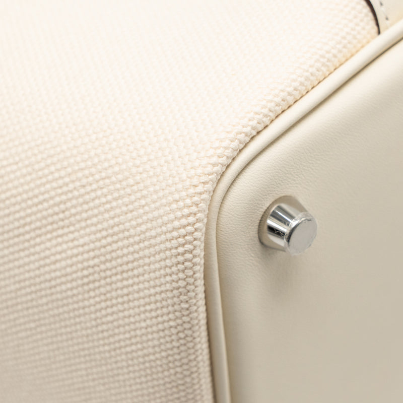 Hermes Cargo Picotin 18 Lock Bag Canvas/Swift Ecru/Nata SHW Stamp Z