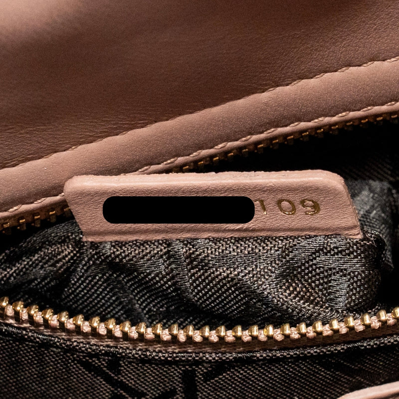 Dior Small Lady Dior Lambskin Dark Pink LGHW