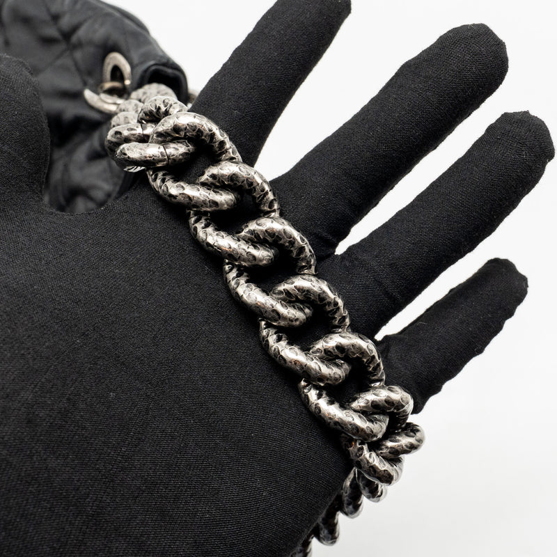 Chanel Coco Pleats Hobo Bag Calfskin Black Ruthenium Hardware