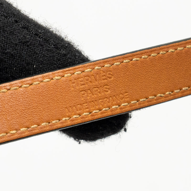 Hermes Size S Kelly Double Tour Bracelet Calfskin Black GHW Stamp Square P