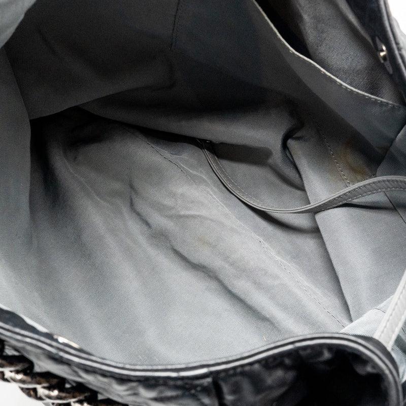 Chanel Coco Pleats Hobo Bag Calfskin Black Ruthenium Hardware