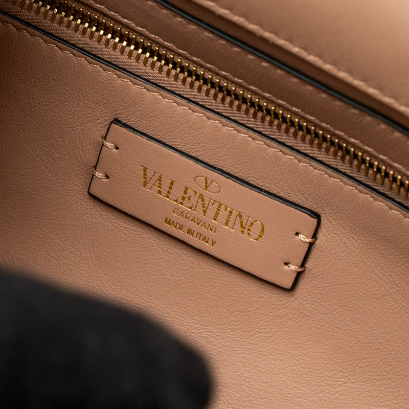 Valentino Medium Roman Stud Shoulder Bag Nappa Poudre GHW
