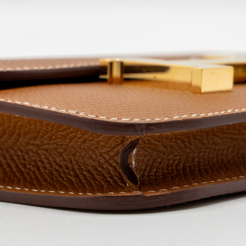 Hermes Constance Slim Epsom Gold GHW Stamp Z