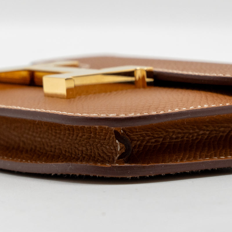 Hermes Constance Slim Epsom Gold GHW Stamp Z