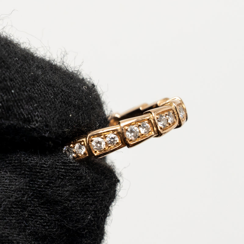 Bvlgari Size 46 Serpenti Viper Ring Rose Gold, Diamonds